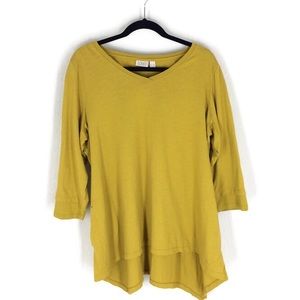 LOGO by Lori Goldstein Marigold Tunic Top Pockets